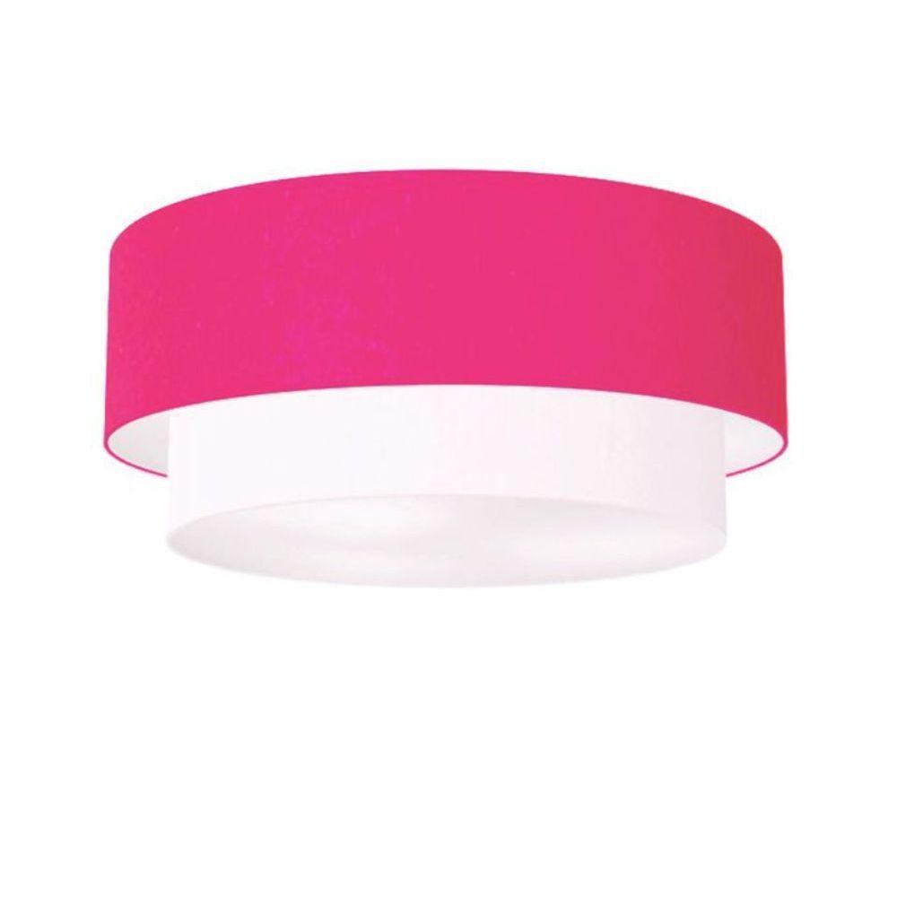 Plafon Para Banheiro Cilíndrico Sb-3063 Cúpula Cor Rosa Pink Branco - 1