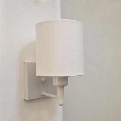 Arandela Quadrada Md-2033 Branco Cúpula Em Tecido Cilíndrica Branco - Bivolt