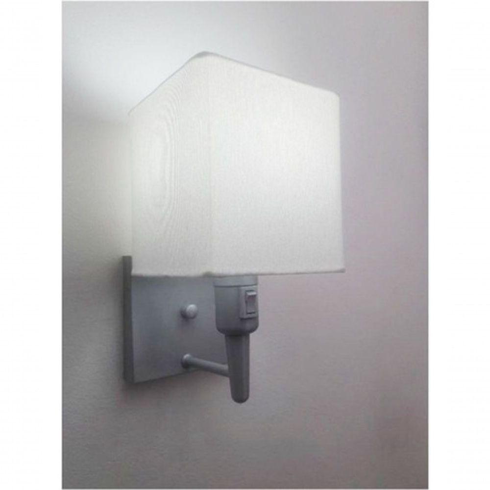 Arandela Quadrada Md-2019 Cinza C- Inter Liga E Desl Cúpula Em Tecido Branco - Bivolt - 3