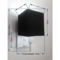 Arandela Quadrada Md-2019 Branco C- Inter Liga E Desl Cúpula Em Tecido Preto - Bivolt - 4