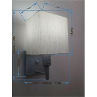 Kit-2 Arandela Quadrada Md-2019 Cinza C- Inter Liga E Desl Cúpula Em Tecido Linho Bege - Bivolt - 2