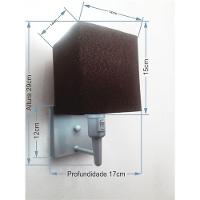 Arandela Quadrada Vivare Md-2019 Base Cinza Com Interruptor E Cúpula Em Tecido - Bivolt Cinza-café 127-220v - 2