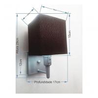 Arandela Quadrada Vivare Md-2019 Base Cinza Com Interruptor E Cúpula Em Tecido - Bivolt Cinza-café 127-220v - 4