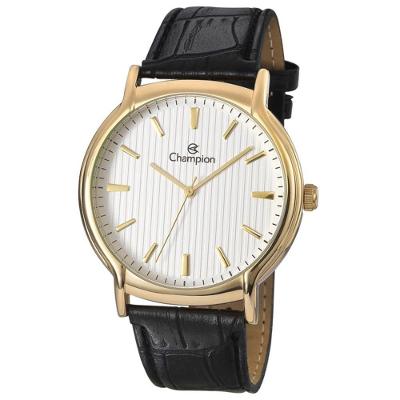 Relógio Champion Masculino Dourado Couro Ch22831b