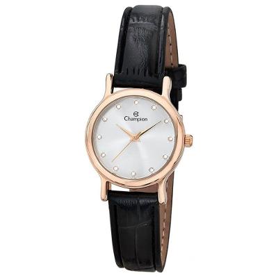 Relógio Champion Feminino Couro Strass Ch24080z