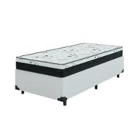 Cama Box Solteiro 88 Tecido Sintético Branco Com Colchão Espuma D33 One Face - Bello Box - 58x88x188 - 1