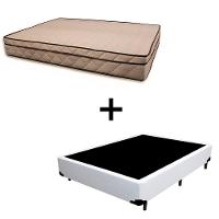 Cama Box Casal 138 Tecido Sintético Branco Com Colchão Polônia Bello Box - D28 65x138x188 - 1