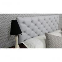 Cabeceira Solteiro 88 - Bello Box - Estilo Capitonê Tecido Sintético Branco Sem Strass - 1