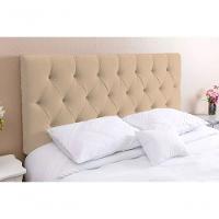 Cabeceira Solteirão King 96 - Bello Box - Estilo Capitonê Suede Bege Sem Strass - 1