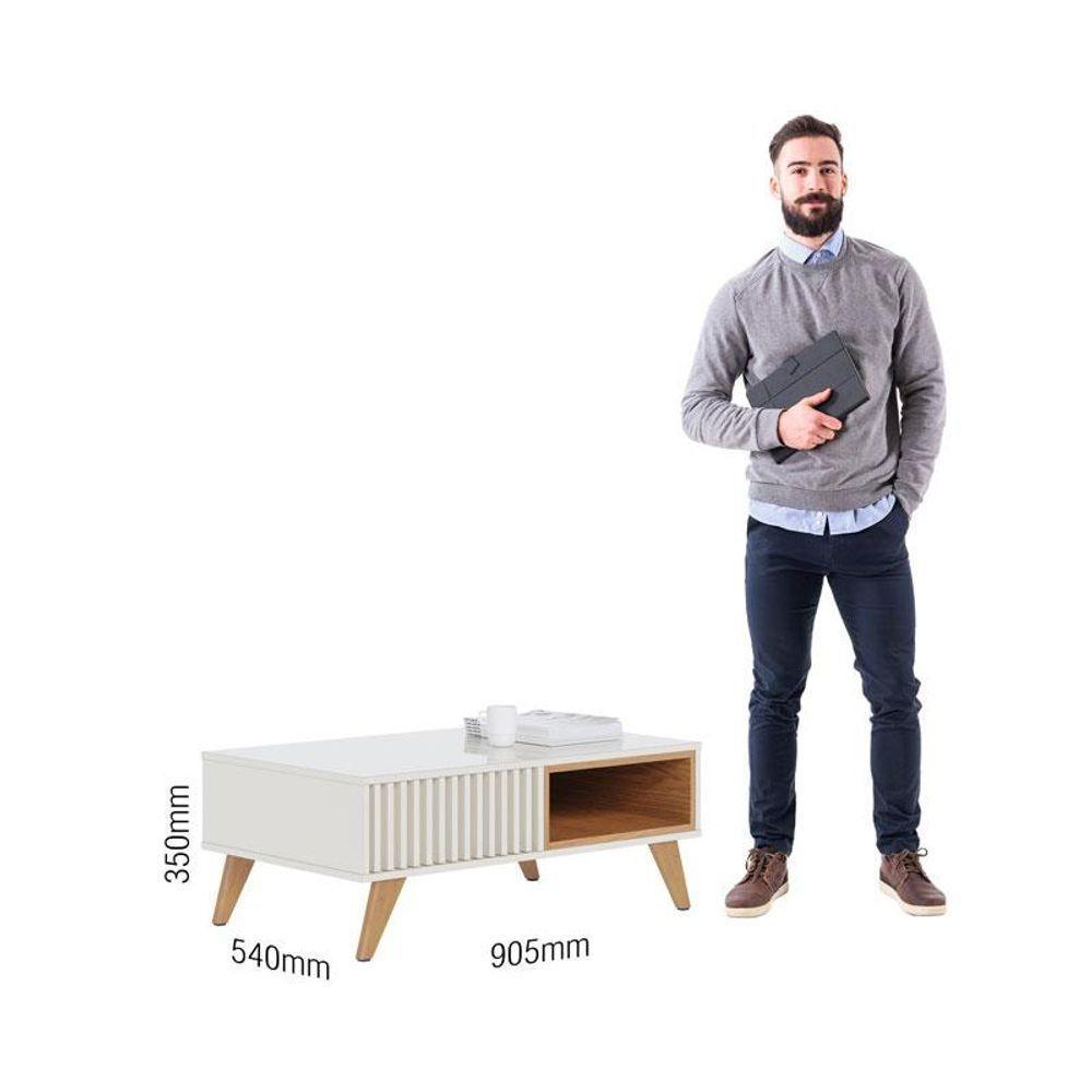 Mesa De Centro Ambiente Jeri Off White Freijó - Colibri - 4