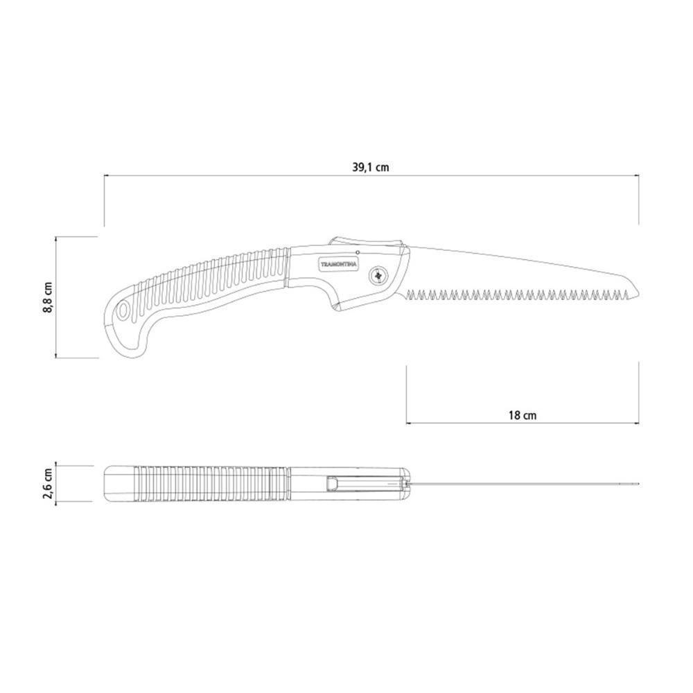 Serrote De Poda Profissional Dobrável 7 - 180 Mm Com Cabo Plástico - Tramontina - 4