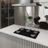 Fogão Cooktop 5 Bocas Mesa Em Vidro Preto Fogatti Inox 27000201-00 Bivolt - 3