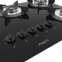 Fogão Cooktop 5 Bocas Mesa Em Vidro Safe Ferro Fundido Fogatti Bivolt - 2