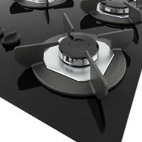 Fogão Cooktop 5 Bocas Mesa Em Vidro Safe Ferro Fundido Fogatti Bivolt - 3