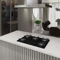 Fogão Cooktop 5 Bocas Mesa Em Vidro Preto Fogatti Esmaltado 27000201-02 Bivolt - 3