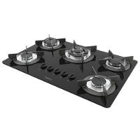 Fogão Cooktop Elétrico 5 Bocas Tripla Chama Bivolt Mesa Em Vidro Safe Ferro Fundido Fogatti Bivolt - 1