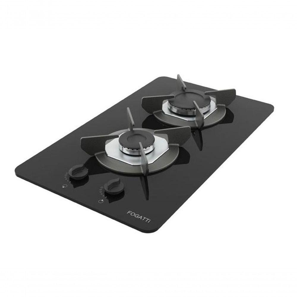 Fogão Cooktop 2 Bocas Mesa Em Vidro Safe Ferro Fundido Fogatti Bivolt - 1
