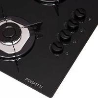 Fogão Cooktop 4 Bocas Mesa Em Vidro Preto Fogatti Inox 27000101-00 Bivolt - 3