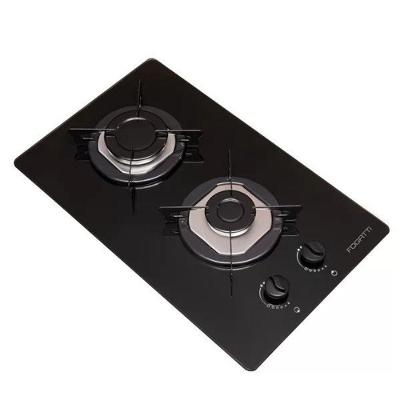 Cooktop a Gás Fogatti 27000001-00 Flange Inox 2 Bocas Vidro Temperado Preto Bivolt
