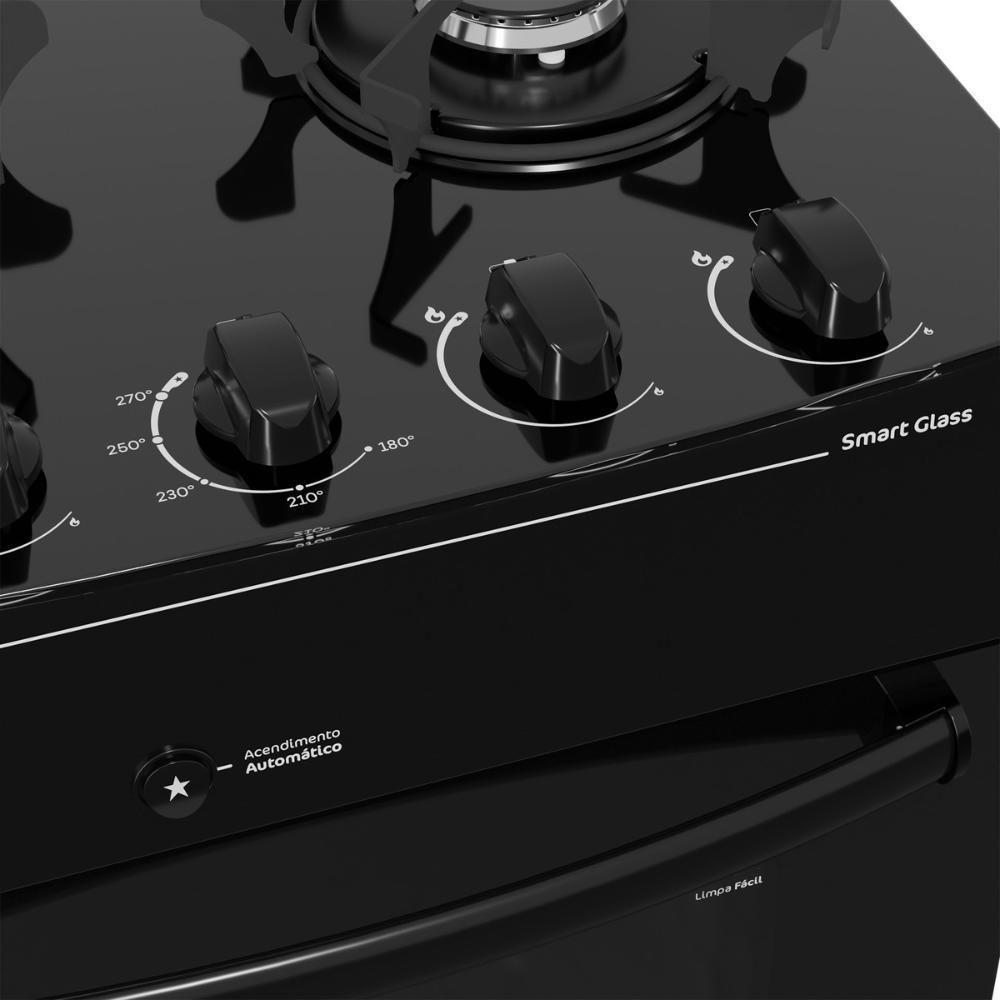 Fogão 4 Bocas A Gás Realce Smart Glass CR223 Preto Bivolt - 7