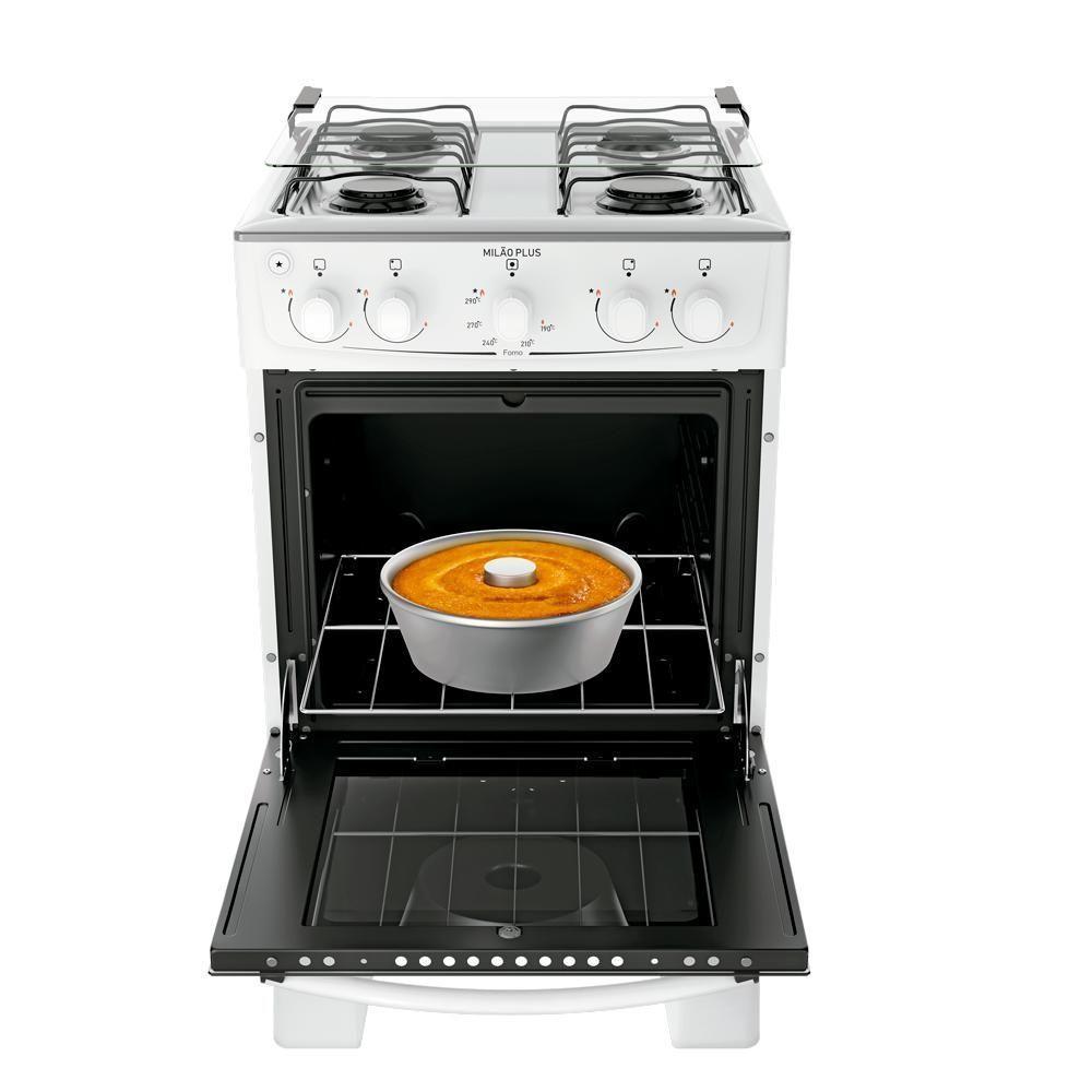Fogão 4 Bocas Atlas Milão Branco Com Mesa De Inox A Gás Bivolt - 7