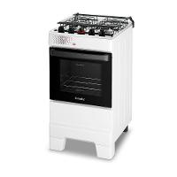 Fogão A Gás Esmaltec Mesa Inox Tampa De Vidro Forno 50L Ideal Top Branco 4 Bocas Bivolt - 2
