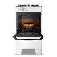 Fogão A Gás Esmaltec Mesa Inox Tampa De Vidro Forno 50L Ideal Top Branco 4 Bocas Bivolt - 5