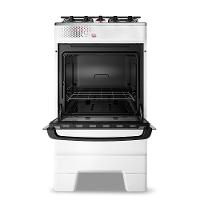 Fogão A Gás Esmaltec Mesa Inox Tampa De Vidro Forno 50L Ideal Top Branco 4 Bocas Bivolt - 6