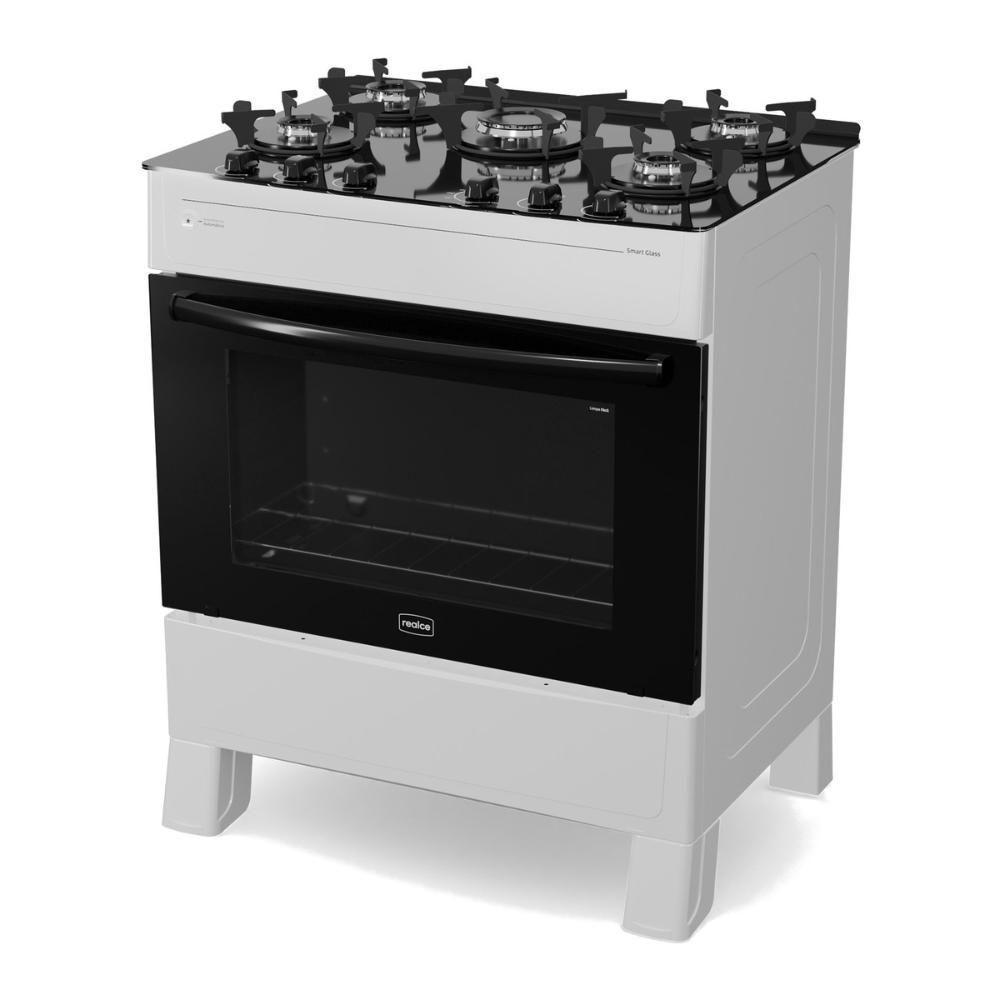 Fogão 5 Bocas A Gás Realce Smart Glass CR222 Branco Bivolt - 1
