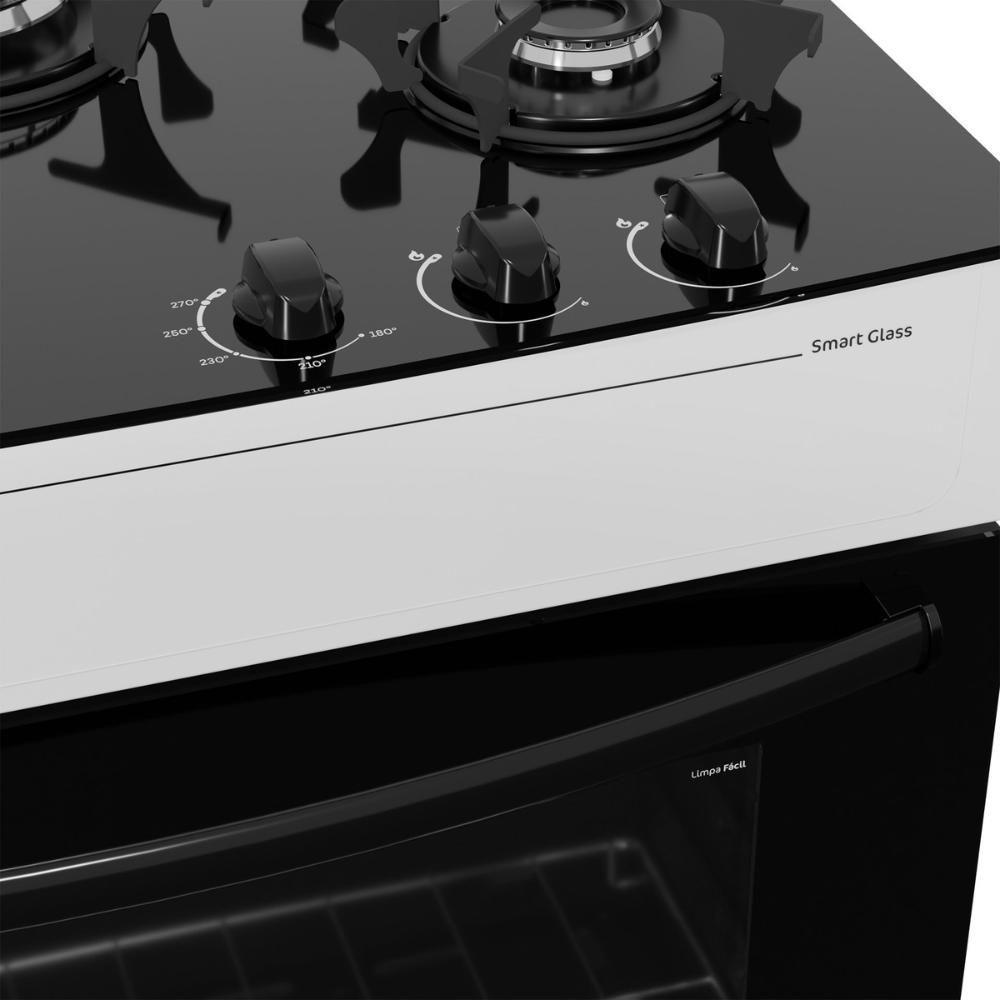 Fogão 5 Bocas A Gás Realce Smart Glass CR222 Branco Bivolt - 7