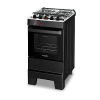 Fogão A Gás Esmaltec Mesa Inox Tampa De Vidro Forno 50L Ideal Top Preto 4 Bocas Bivolt - 3