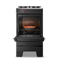 Fogão A Gás Esmaltec Mesa Inox Tampa De Vidro Forno 50L Ideal Top Preto 4 Bocas Bivolt - 6