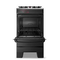 Fogão A Gás Esmaltec Mesa Inox Tampa De Vidro Forno 50L Ideal Top Preto 4 Bocas Bivolt - 7