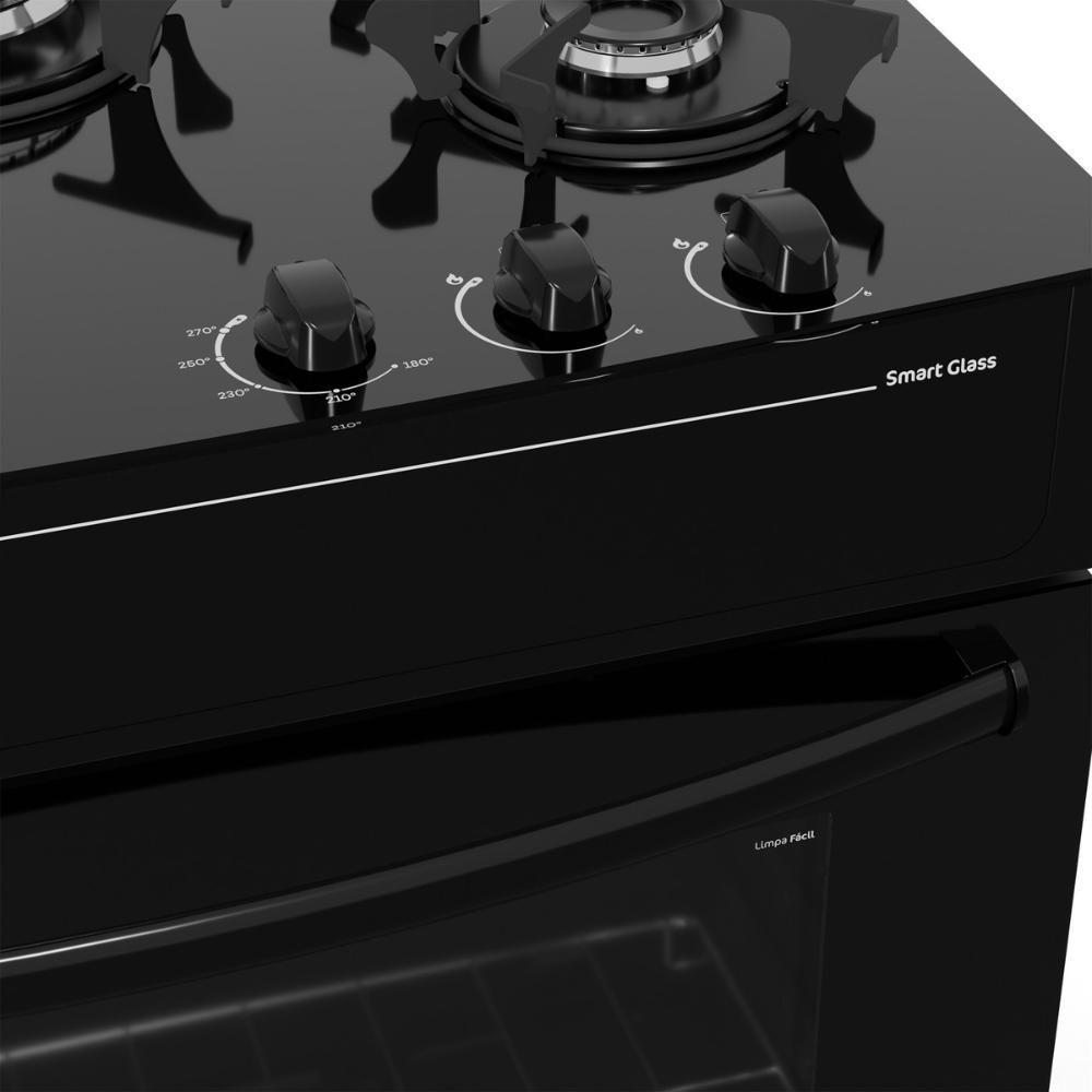 Fogão 5 Bocas A Gás Realce Smart Glass CR222 Preto Bivolt - 2