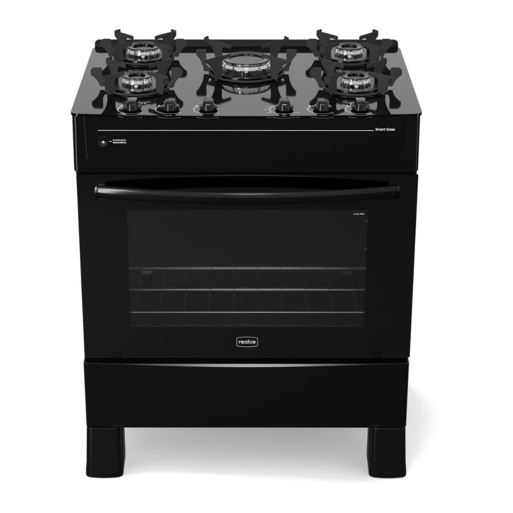 Fogão 5 Bocas A Gás Realce Smart Glass CR222 Preto Bivolt - 6