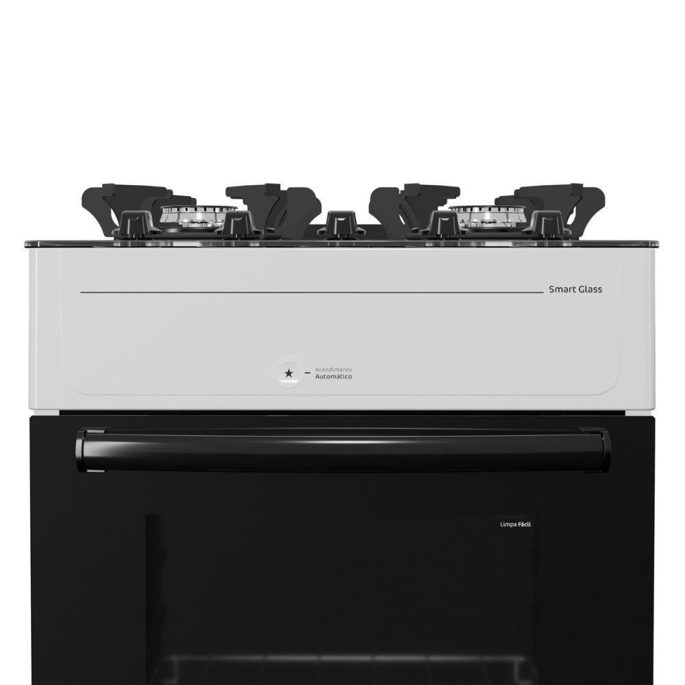 Fogão 4 Bocas A Gás Realce Smart Glass CR223 Branco Bivolt - 6
