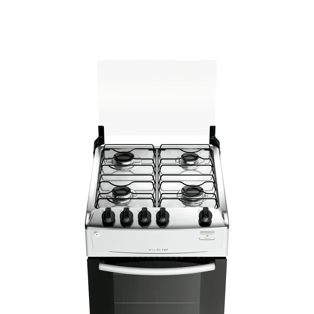 Fogão 4 Bocas Atlas Milão Top Branco Com Mesa De Inox A Gás Bivolt - 5