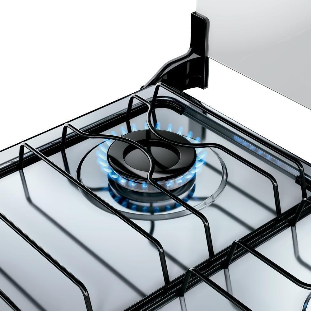 Fogão 4 Bocas Atlas Milão Top Branco Com Mesa De Inox A Gás Bivolt - 6
