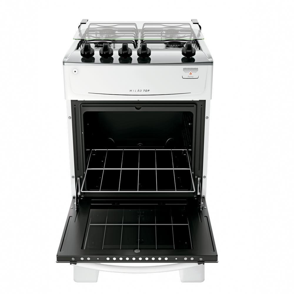 Fogão 4 Bocas Atlas Milão Top Branco Com Mesa De Inox A Gás Bivolt - 8