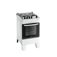 Fogão 4 Bocas Atlas Milão Top Branco Com Mesa De Inox A Gás Bivolt