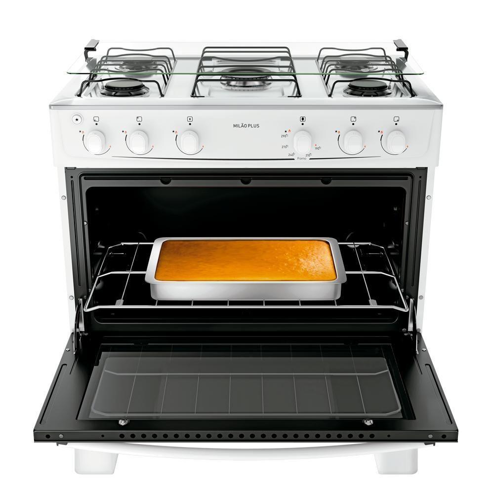 Fogão 5 Bocas Atlas Milão Plus Branco Mesa Inox A Gás Bivolt - 2