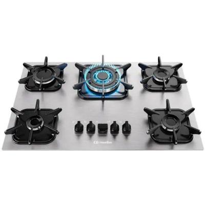 Cooktop a Gás de Embutir Mueller 610001479 5 Bocas Alumínio Tripla Chama Branco Bivolt