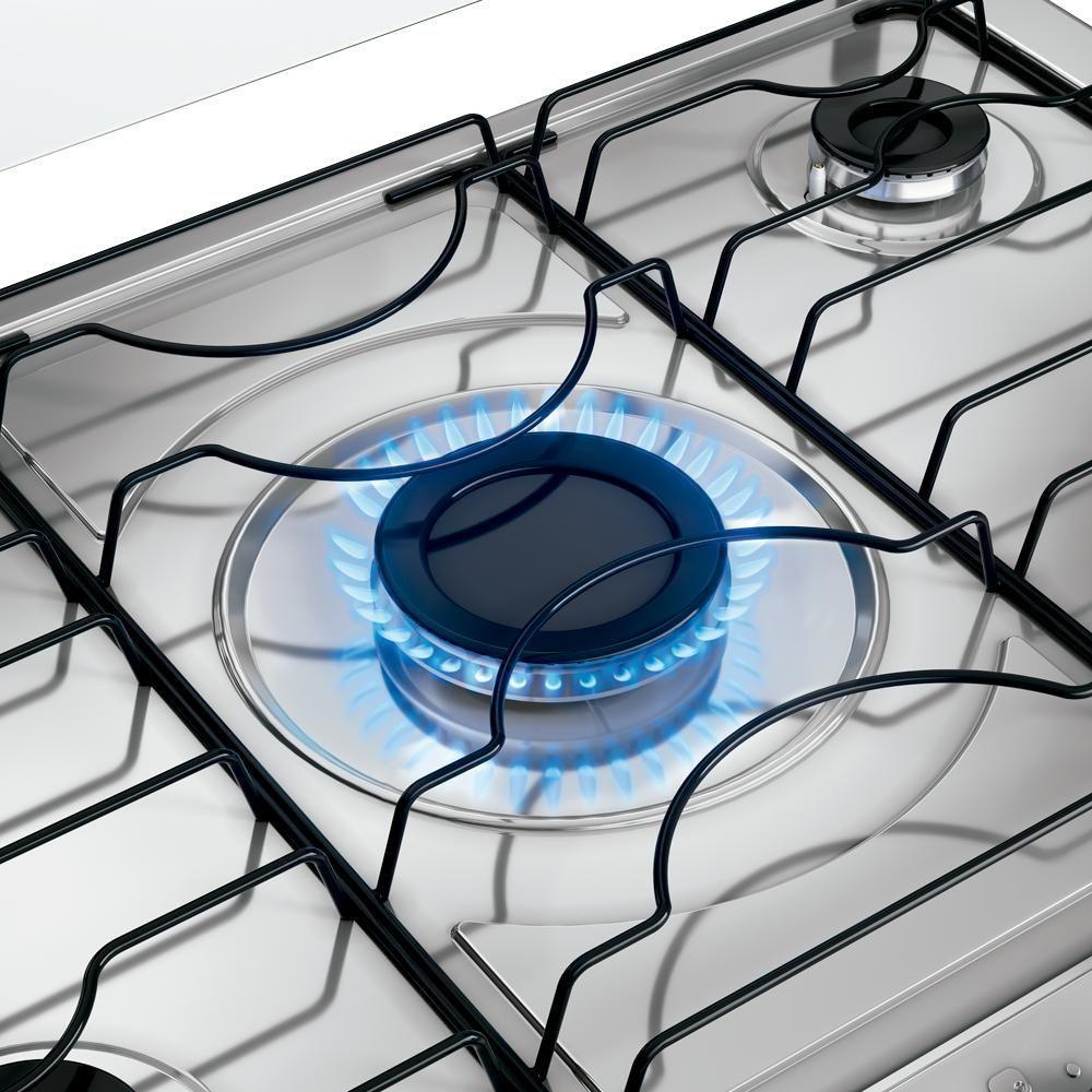 Fogão 5 Bocas Atlas Milão Plus Preto Com Mesa De Inox A Gás Bivolt - 4