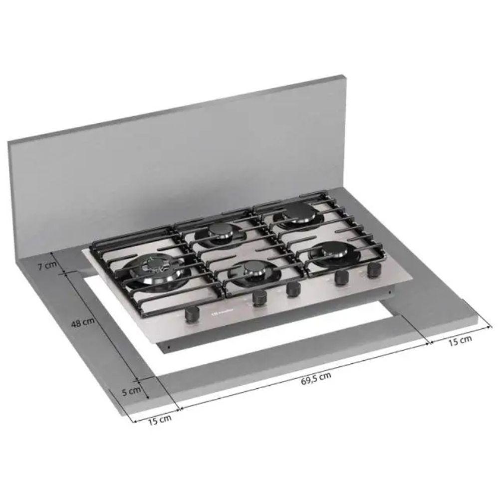 Cooktop 05 Bocas A Gás Tripla Chama MCG5BL Prata Mueller Bivolt - 6