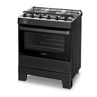 Fogão A Gás Esmaltec Mesa Inox Tampa De Vidro Forno 84L Ideal Top Preto 5 Bocas Bivolt - 3