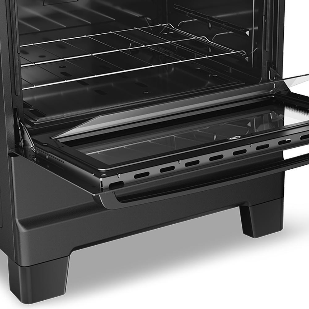 Fogão A Gás Esmaltec Mesa Inox E Forno 84L Limpa Fácil Ideal Super Preto 5 Bocas Bivolt - 6