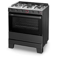 Fogão A Gás Esmaltec Mesa Inox E Forno 84L Limpa Fácil Ideal Super Preto 5 Bocas Bivolt - 1