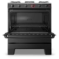 Fogão A Gás Esmaltec Mesa Inox E Forno 84L Limpa Fácil Ideal Super Preto 5 Bocas Bivolt - 5