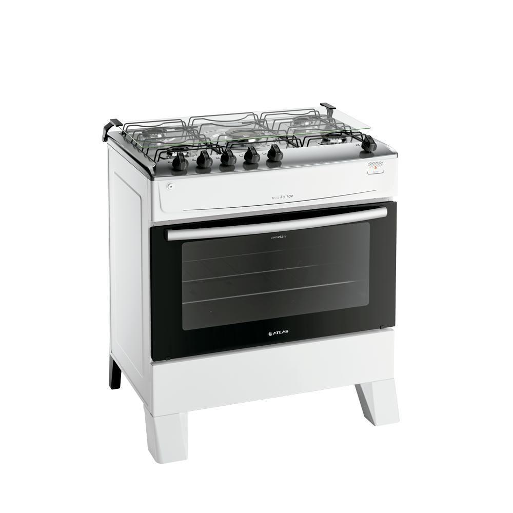 Fogão 5 Bocas Atlas Milão Top A Gás Branco Bivolt Bivolt - 7