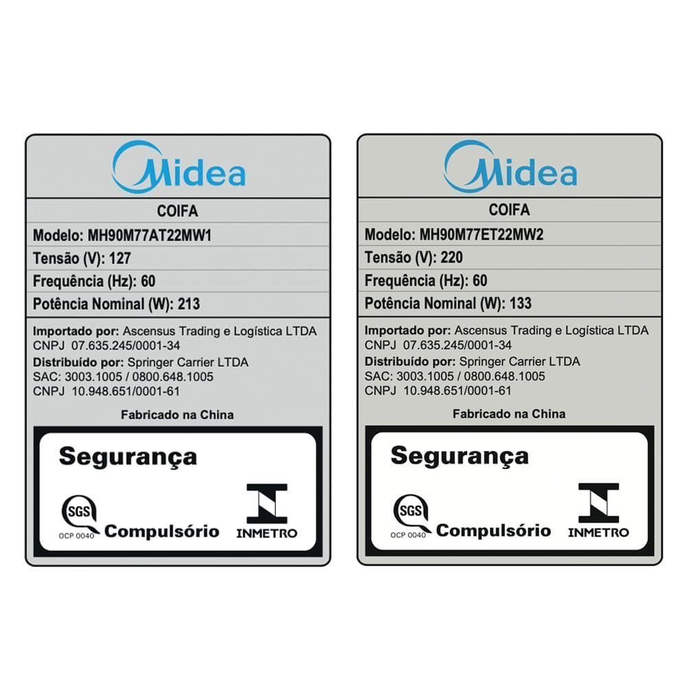 Coifa de Parede Midea 90cm Smart Pro Touch 110V MH90M77AT22MW1 - 8